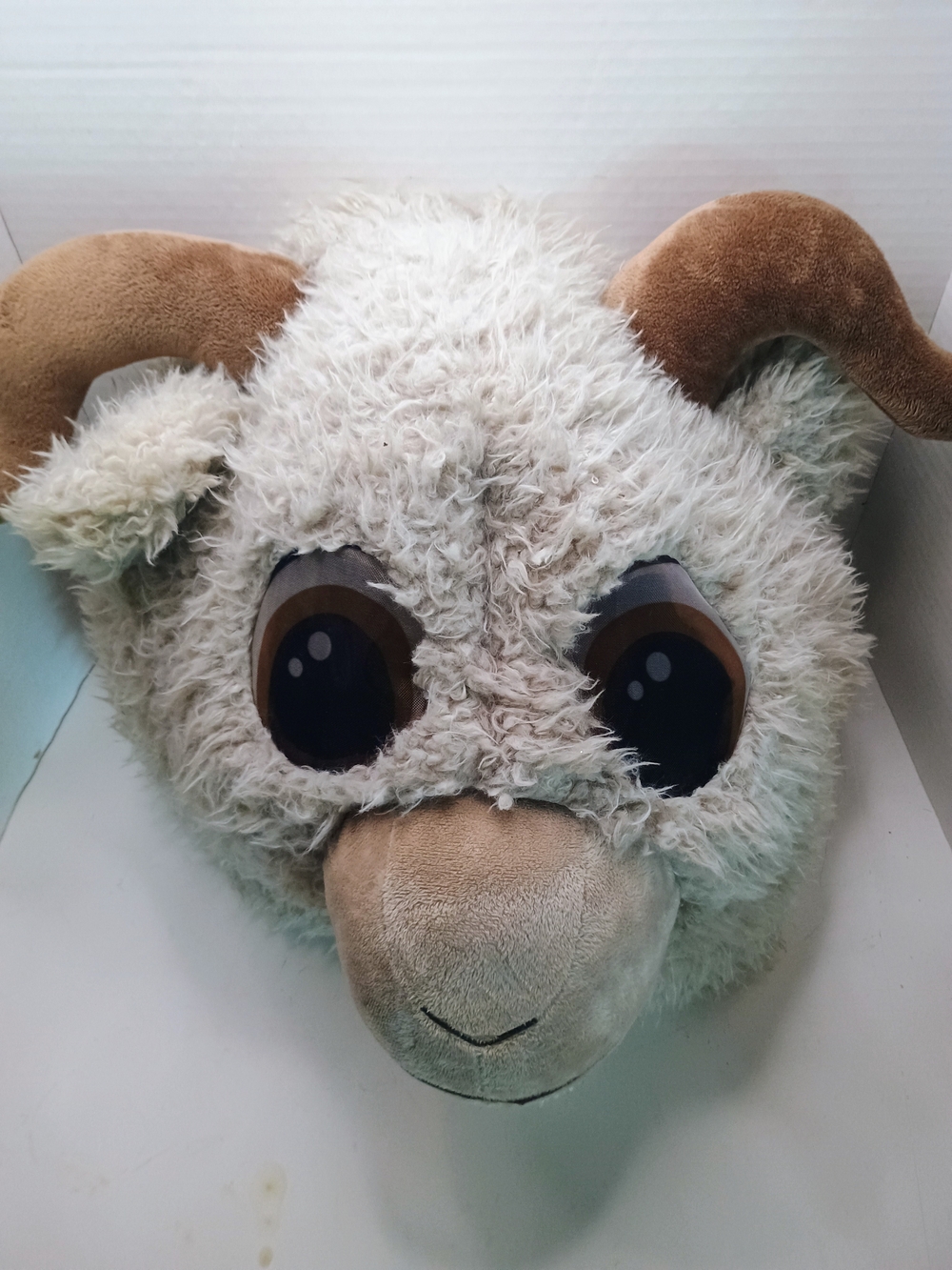 Big Greeter Head Dan Dee Plush Goat Sheep Mask Adult Costume Mask